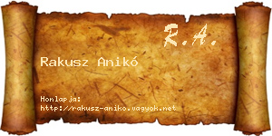 Rakusz Anikó névjegykártya